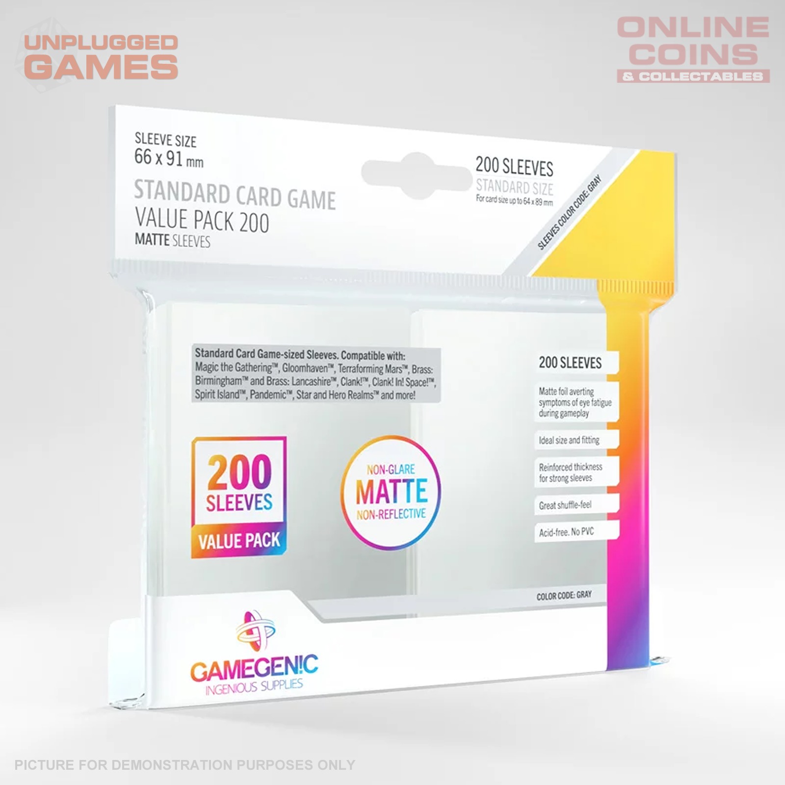 Gamegenic Matte Standard Card Game Sleeve - Value Pack 200